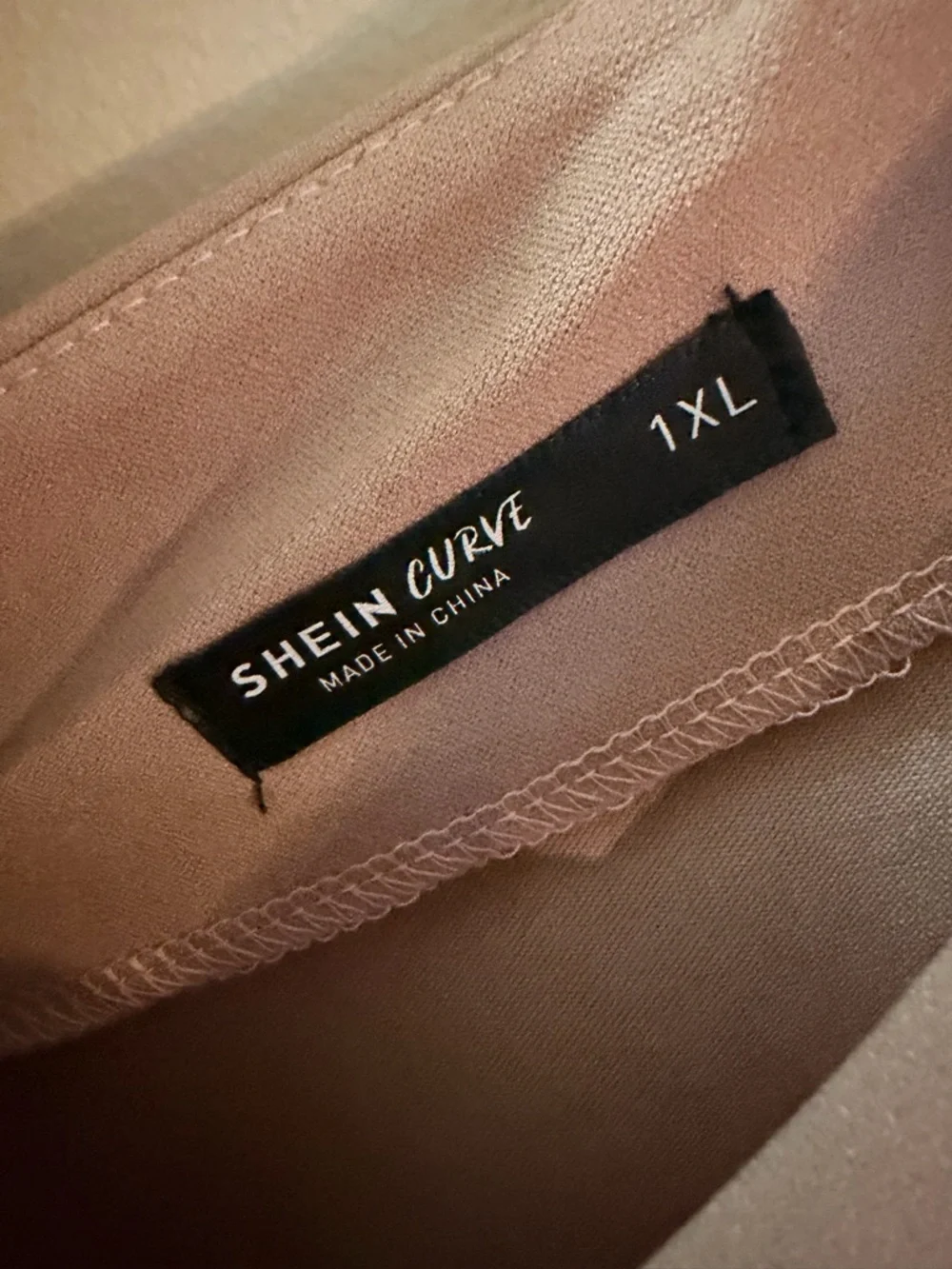 NWOT SHEIN Curve 1XL/14 Rose Gold sleeveless party mid dress with sheer fabric. - Picture 4 of 6